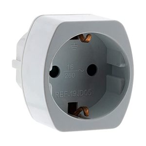 Zenitech Adaptateur électrique mâle France - Femelle Schuko Blanc