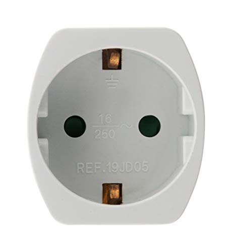 31Md3lNNe7L._SL500_ Zenitech - Adaptateur Prise de Voyage Schuko Allemagne vers France - Prise Mâle FR vers Femelle DE - 230V, 16A, 3680W - Compact et Résistant - Connexion Stable - Conforme à la Norme CE - Blanc - 1