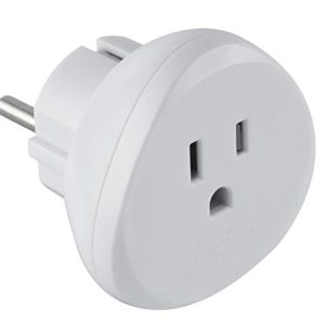 Electraline 70059 Adaptateur de voyage USA vers France/Europe, blanc