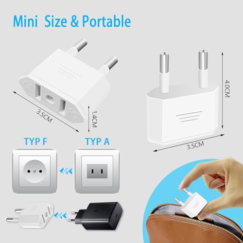 41krQxWV0EL._SL500_ Tixlux 2 Pièces Adaptateur Prise USA vers France, fiche d'adaptation Deutschland Stecker, Pour Voyage US vers EU - 2
