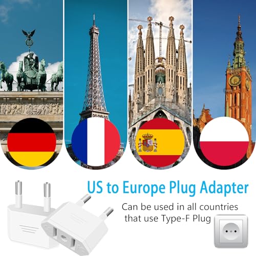 510BE3y1pCL._SL500_ Tixlux 2 Pièces Adaptateur Prise USA vers France, fiche d'adaptation Deutschland Stecker, Pour Voyage US vers EU - 4
